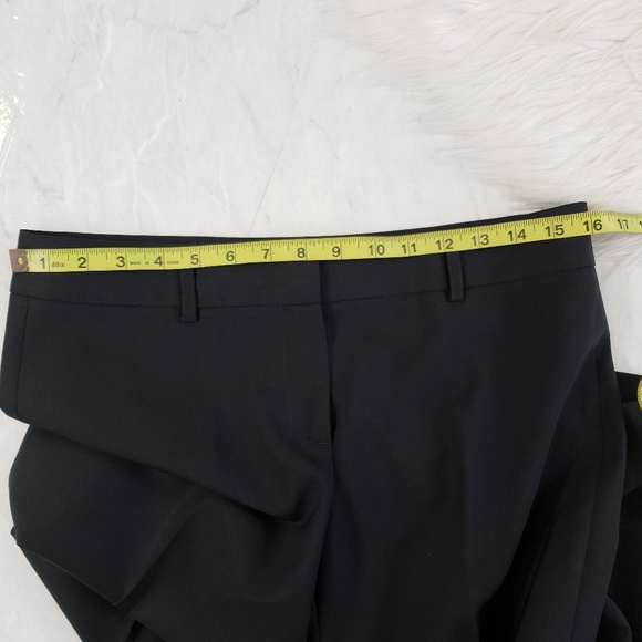 Theory Black Wool Wide Leg Trouser Pleated Pants - Picture 6 of 9